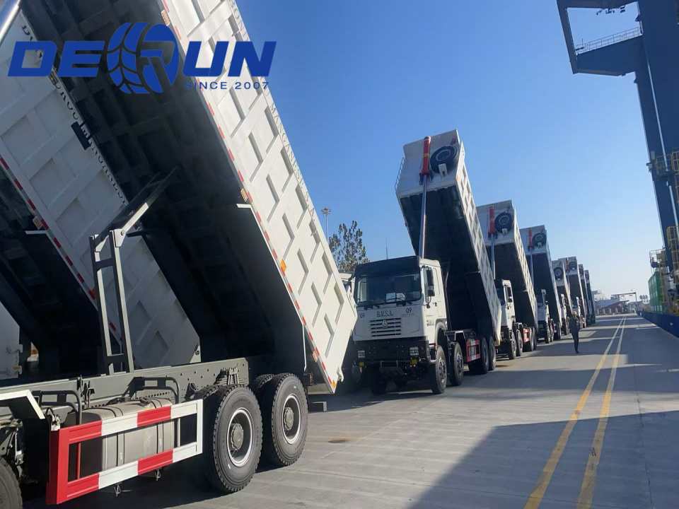 Sinotruk Howo 10 ডাম্প ট্রাক ইতিমধ্যেই বন্দরে এসেছে এবং যাওয়ার জন্য প্রস্তুত